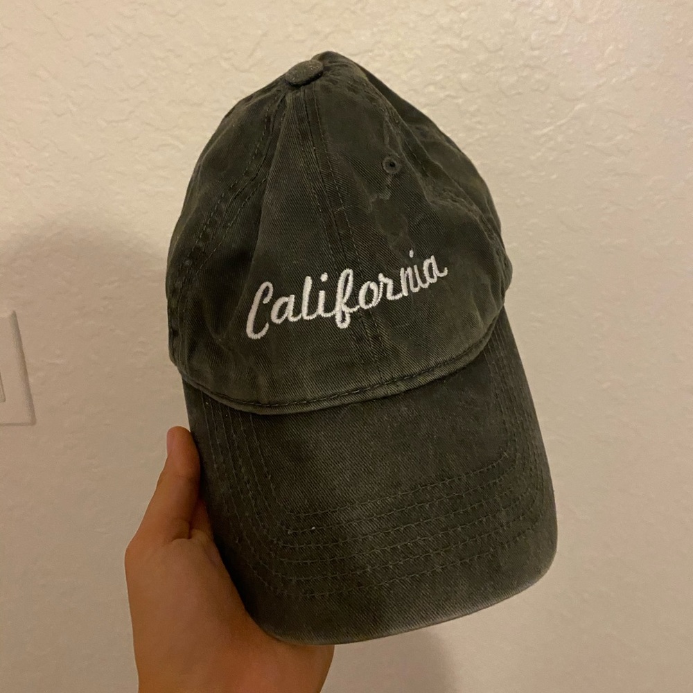 Grey Brandy Melville California Embroidered Hat